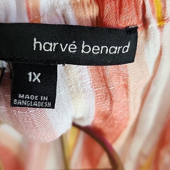 harve' benard Size 1X Sherbet Stripe Top Chiffon - Picture 6 of 8